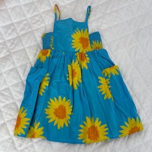 Stella McCartney Kids Blue and Yellow Sunflower Dress